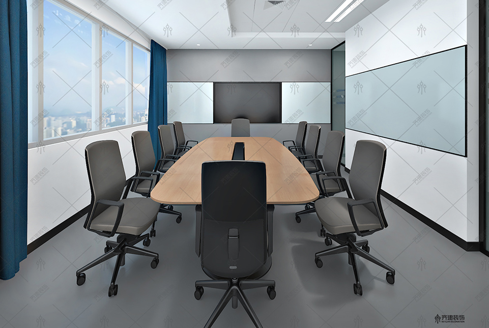 上海霄云信息科技辦公會議室裝修設(shè)計效果圖