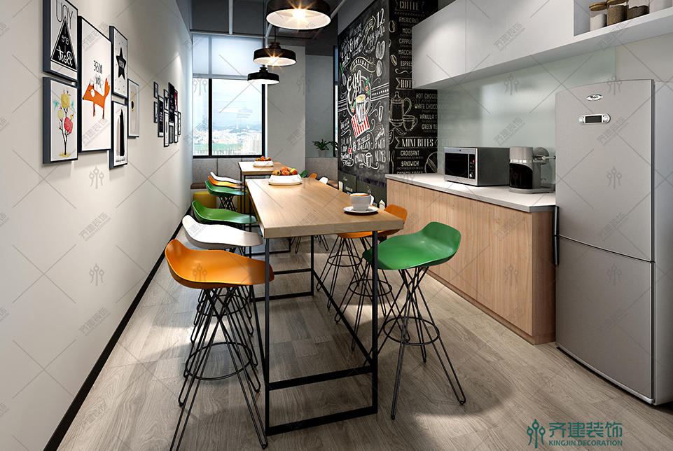 上海快倉智能科技辦公室水吧裝修設計效果圖