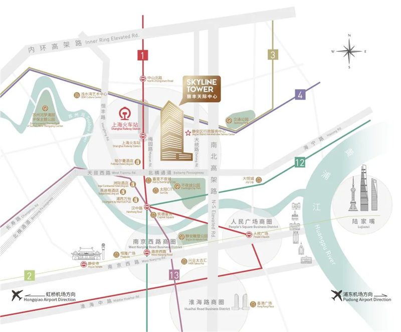 上海 麗豐天際中心交通圖 上海 麗豐天際中心交通圖