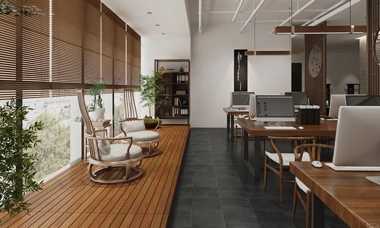 文化自信的企業(yè)名片，永不過時的新中式辦公室裝修風